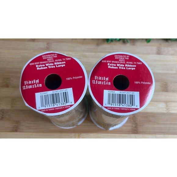 New Bundle Extra Wide Gold with Glitter Snowflake Christmas Ribbon Wreath Crafti - Picture 4 of 7